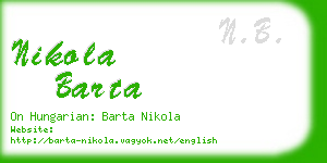 nikola barta business card